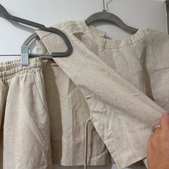 🌾 URBANCORE Linen Blend Two-Piece Set – Natural Beige – Size M 🌾 - Picture 6 of 9
